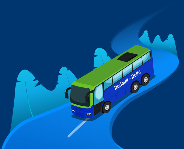 Rudauli to Delhi bus